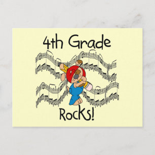 Welpe, 4. Klasse Rocks - Hemden und Geschenke Postkarte