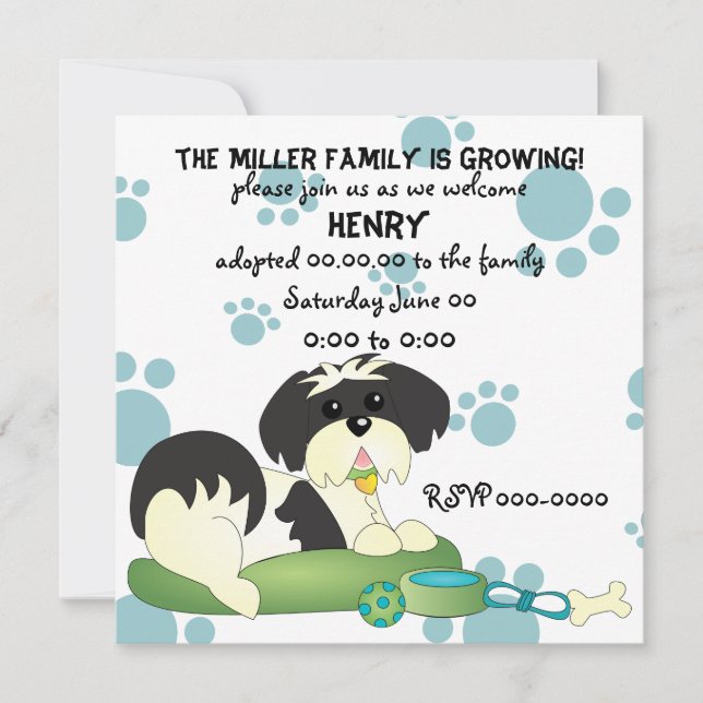 Welpe Adoption Feier! Einladung (Vorderseite)