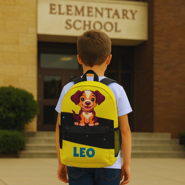 Welpe Bedruckter Rucksack (Back to school )