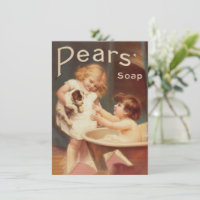 Welpe beim Baden Vintage Antik