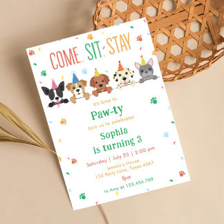 Welpe Birthday Einladung Hund Party Pawty