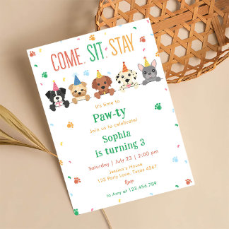 Welpe Birthday Einladung Hund Party Pawty