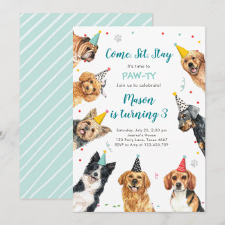Welpe Birthday Einladung Hund Party Pawty Boy