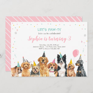 Welpe Birthday Einladung Hund Party Pawty Girl