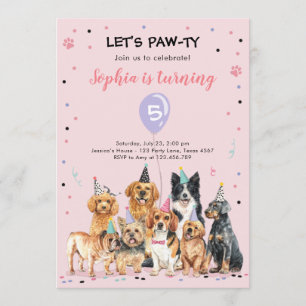 Welpe Birthday Einladung Hund Party Pawty Girl