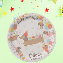 Welpe Birthday Pawty Paper Plate