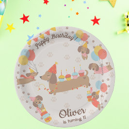 Welpe Birthday Pawty Paper Plate Pappteller
