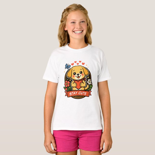 Welpe bleibt süß T-Shirt (Vorne ganz)