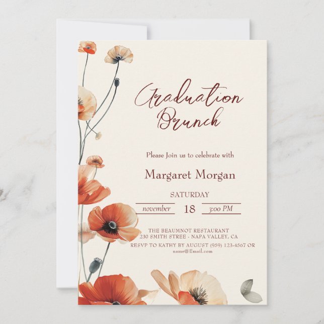 Welpe Blume Blumenbrunch mit Brille Einladung (Vorderseite)