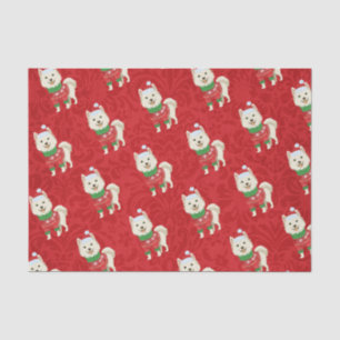 Welpe Christmas Husky Spitz Shiba Santa Dog Seidenpapier