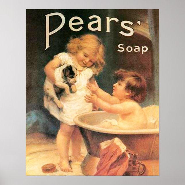 Welpe, die badet poster (Vorne)