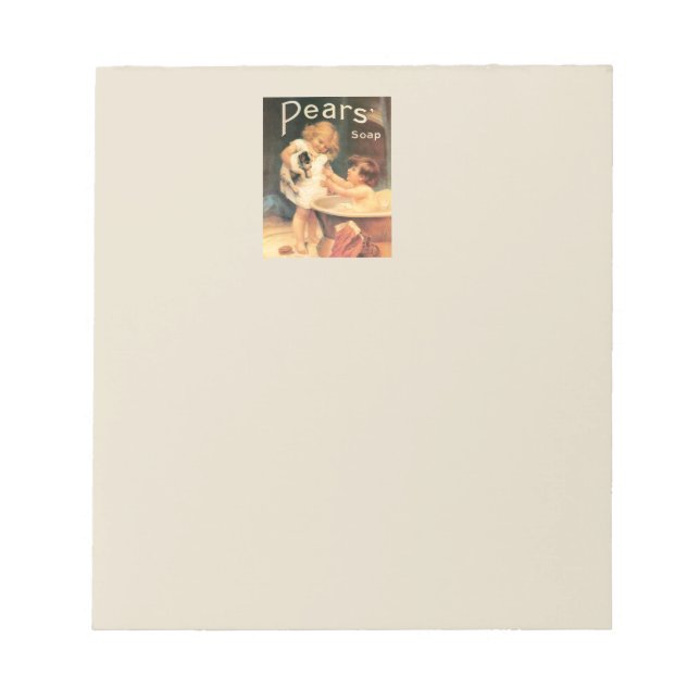 Welpe, die ein Bad Vintag antike Notizblock (Vorderseite)