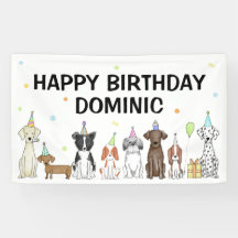 Welpe Dog Boy Birthday Party Banner