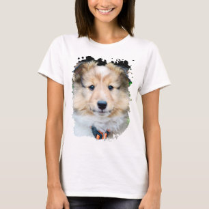 Welpe Dog Grunge Frame T - Shirt