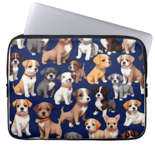 Welpe Dog Navy Blue Design Laptopschutzhülle
