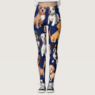 Welpe Dog Navy Blue Design Leggings