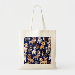 Welpe Dog Navy Blue Design Tragetasche