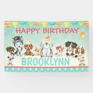 Welpe Dog Pawty Happy Birthday Banner