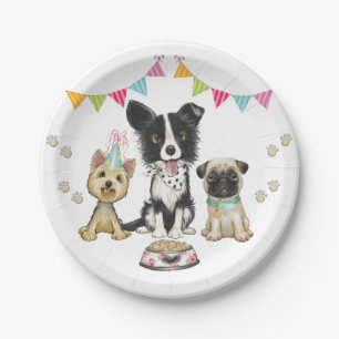 Welpe Dog Pawty Mops Border Collie Yorki Birthday Pappteller