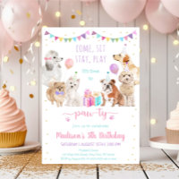 Welpe Dog Pink Girl Paw ty Birthday