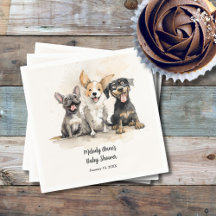 Welpe Dog Watercolor Babydusche