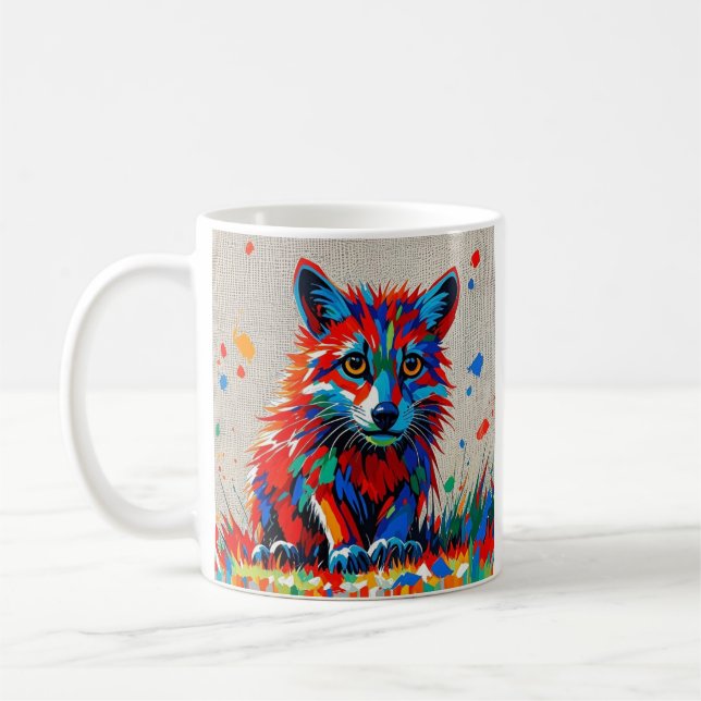 Welpe expressive abstrakte Tierkunst Kaffeetasse (Links)