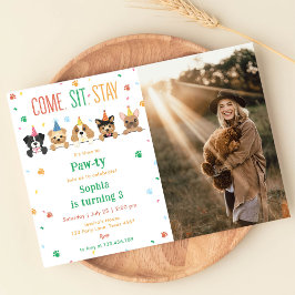 Welpe Geburtstag Einladung Hund Party Pawty Foto