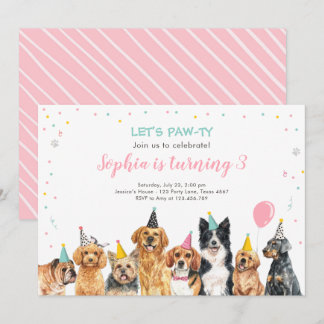 Welpe Geburtstag Einladung Hund Party Pawty Girl