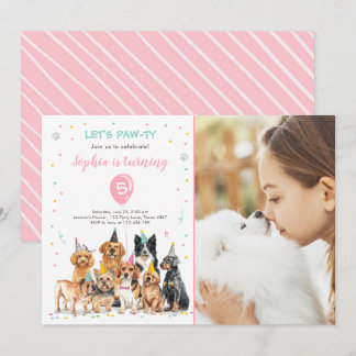 Welpe Geburtstag Einladung Hund Party Pawty Girl