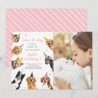 Welpe Geburtstag Einladung Hund Party Pawty Girl