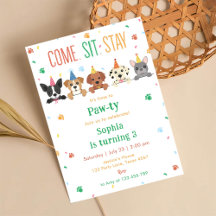 Welpe Geburtstagseinladung Hundeparty Pawty