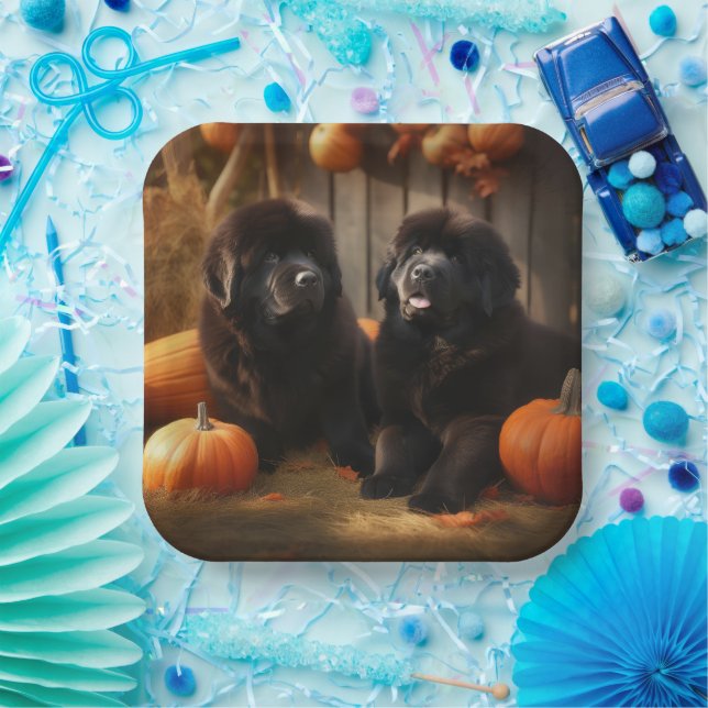 Welpe Herbst Kürbis Pappteller (Party)