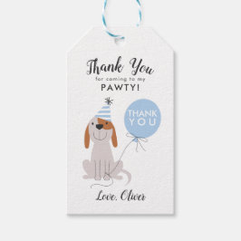 Welpe Hund Birthday Party Blue Gevor Geschenkanhänger