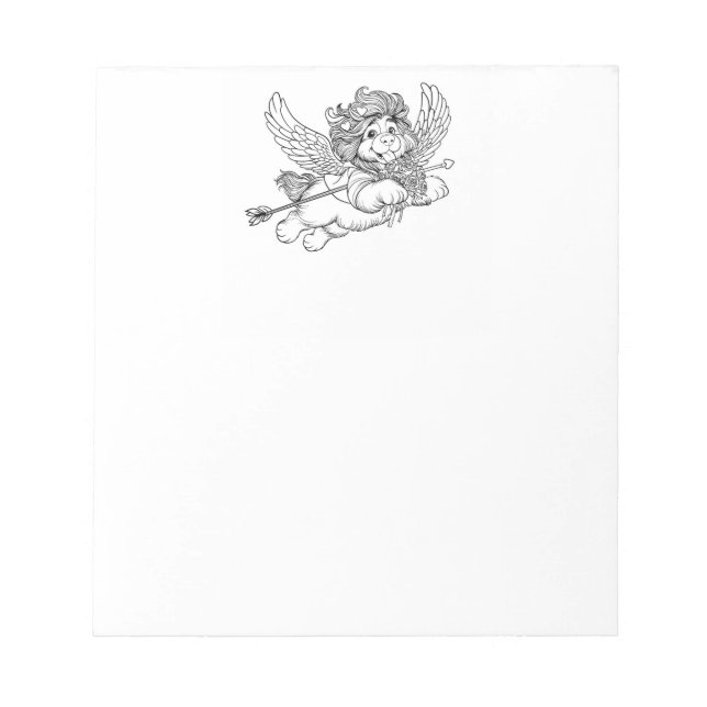 Welpe Hund Cupid Engel  Notizblock (Vorderseite)