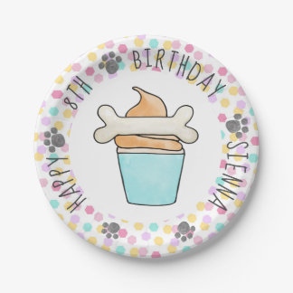 Welpe Hund Geburtstag Pawty Dessert Cupcake Pappteller