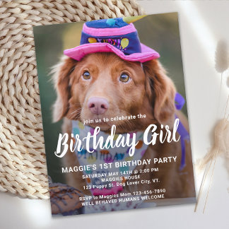 Welpe Hund Geburtstag Personalisierten Begleiter F Einladungspostkarte