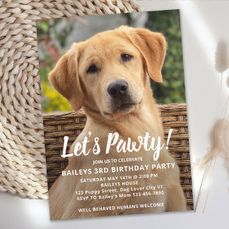 Welpe Hund Geburtstagsparty Personalisiertes Tier  Einladung