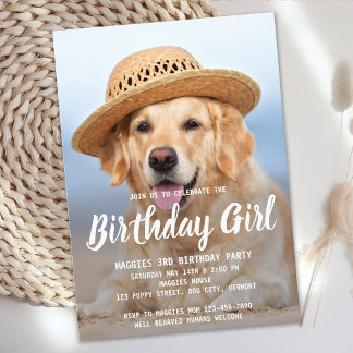 Welpe Hund Geburtstagsparty Personalisiertes Tier  Einladung