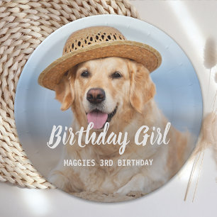 Welpe Hund Geburtstagsparty Personalisiertes Tier Pappteller