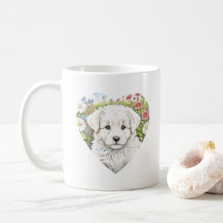 Welpe Hund Herz-Tasse Kaffeetasse
