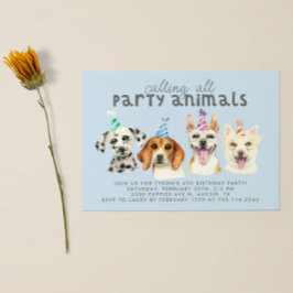 Welpe Hund Party Tiere Geburtstag Einladung