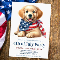 Welpe Hund Patriotic Golden Retriever 4. Juli