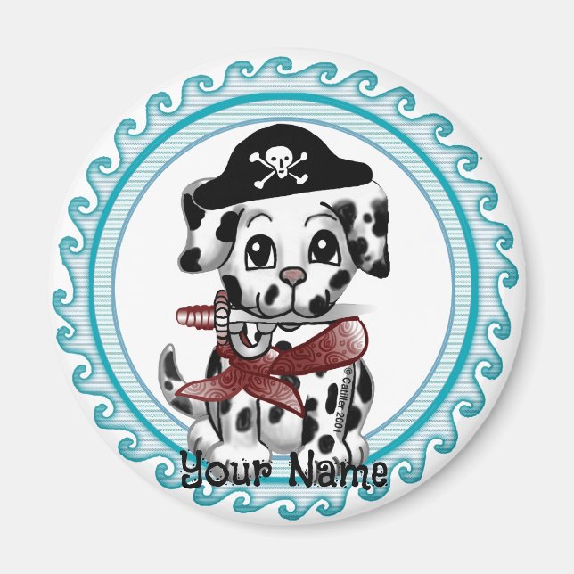 Welpe Hund Pirate Magnet (Vorne)