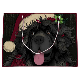 Welpe-Hund-Weihnachtsmannmütze Große Geschenktüte