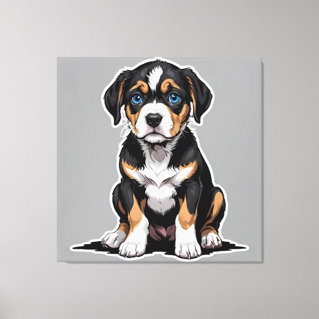 Welpe Hunde Augen Leinwanddruck (Vorderseite)