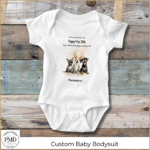 Welpe Hunde Schwänze Rhyme Baby Boy Personalisiert Strampler