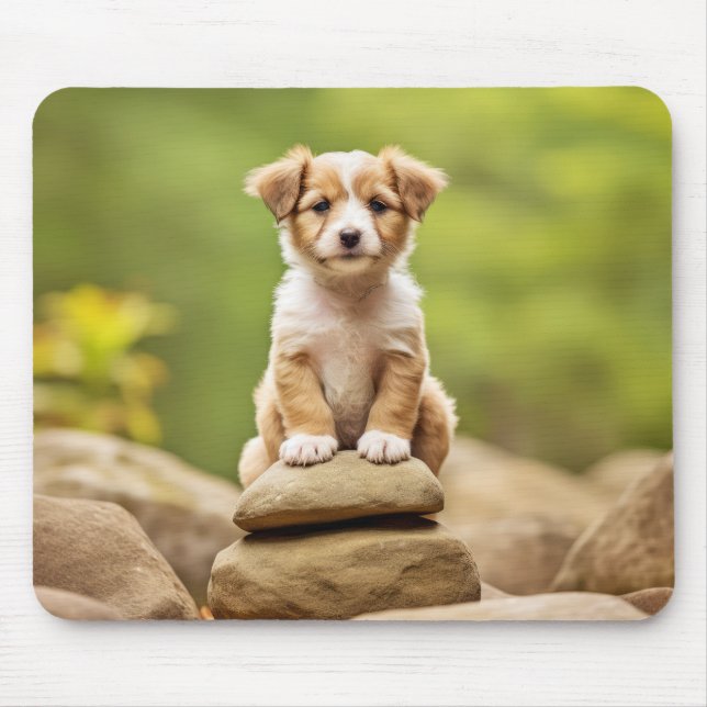 Welpe Hunde Tier Transittier Friedlich Mousepad (Vorne)