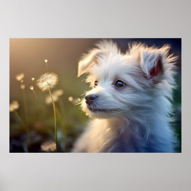 Welpe Hunde Tier Transittier Friedlich Poster (Vorne)