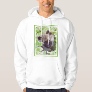 Welpe im Garten Malerei Original Kunst Hoodie