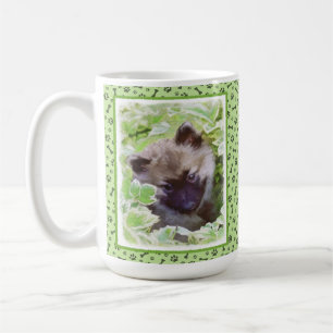 Welpe im Garten Malerei Original Kunst Kaffeetasse